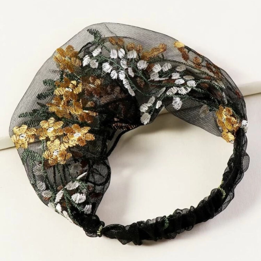 🌹 Beautiful embroidered mesh floral headband 🌹 - Picture 2 of 3